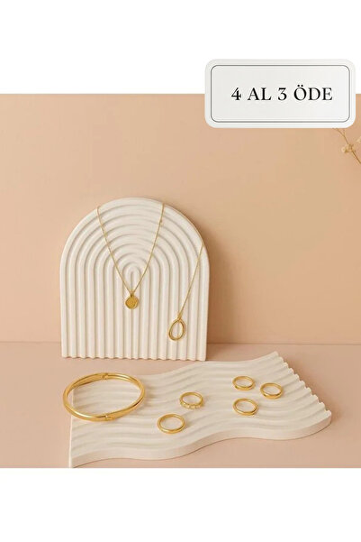 ZURİ DESİGN Bohem Tarzı Beton Iskandinav Dekoratif Hediyelik Seti - Doğal Ekru