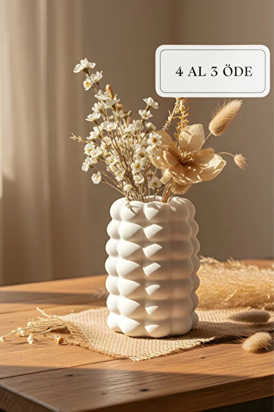 ZURİ DESİGN Beton Dekoratif Obje Bohem Vazo – Modern Tasarım 10 x 17