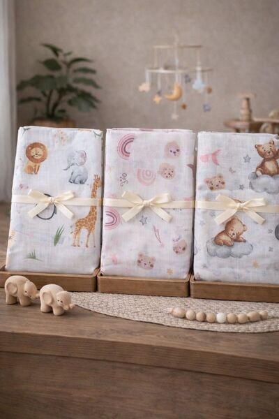 Pico Baby Multi-Purpose Muslin Blanket & Coverlet / Set of 3 / 100% Cotton / ...