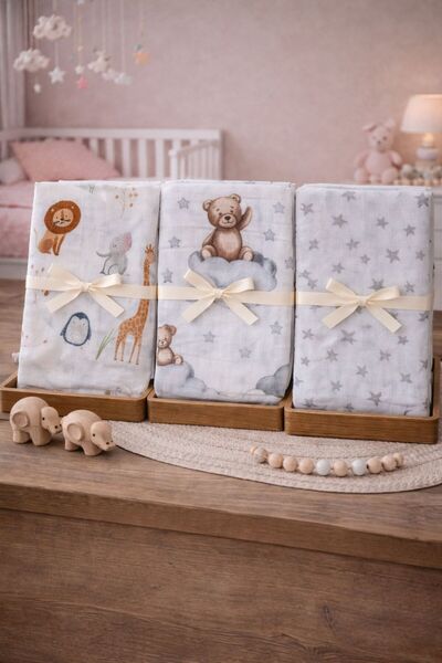 Pico Baby Multi-Purpose Muslin Blanket & Coverlet / Set of 3 / 100% Cotton / ...