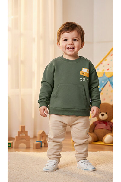 Minim Bus Printed Combed Cotton 2-Piece Baby Set - Daily - Holiday - Special Day