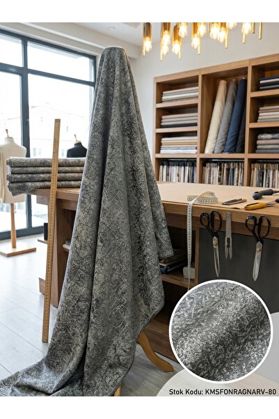 LEVENT ÖZEL Jakar Desenli Dokuma Fon Perdelik Kumaş 100en300boy