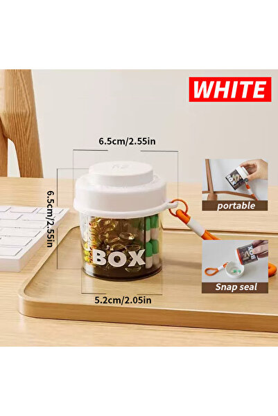 Choice علبة تغليف حبوب صغيرة جدًا محمولة على الطراز الياباني، بيضاء اللون، حق...