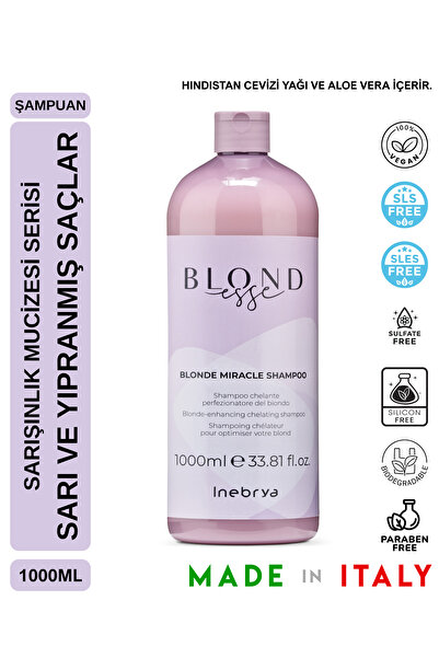Inebrya Blonde Miracle Sarı ve Açık Renkli Saçlar İçin Onarıcı ve Parlaklık V...