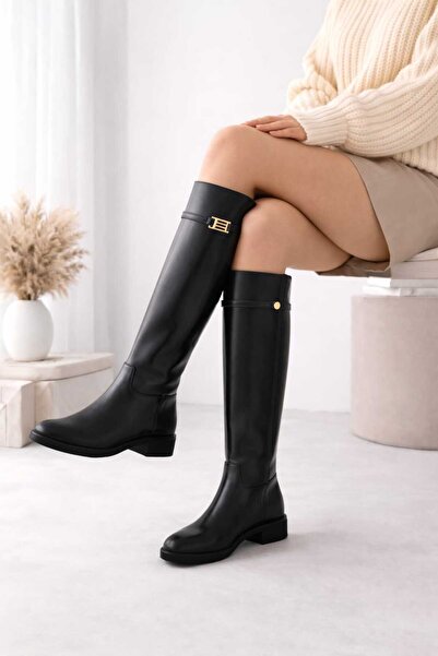 Melinta Shoes Melinta Tokalı Fermuarsız Binici Çizme