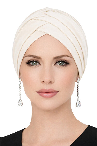 Jusmart Ekru Çapraz 3 Bantlı Tesettür Bonesi ◆ Kaymayı Azaltan Tasarım ◆ Günl...