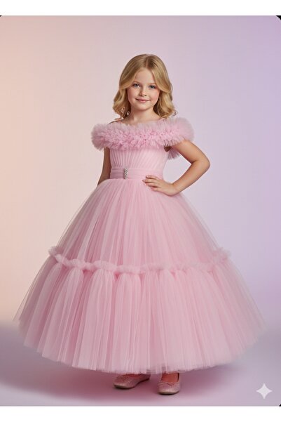 aymelya فستان سهرة للفتيات مرن على الكتف مفتوح من الجانبين مبطن ومزين بريق