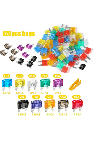 Choice 120 كيسًا، 120 قطعة/60 قطعة، طقم فيوزات سيارة صغيرة، 6 قيم/10 قيم، قاط...
