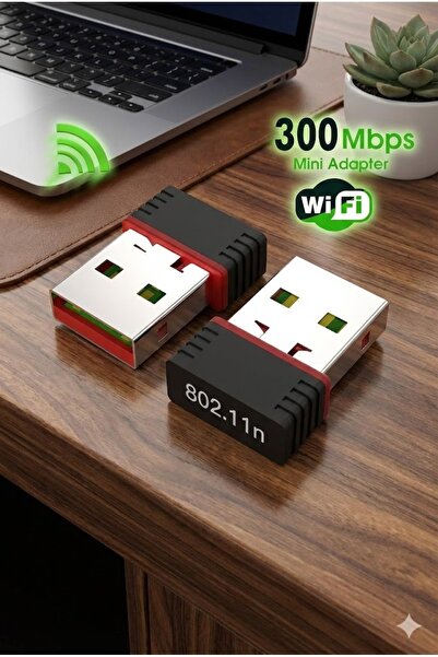 Derwell Usb Wifi Adaptörü 802.11n Anten 300 Mbps Usb Kablosuz Alıcı Dongle Ağ...