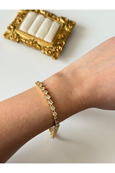 Charmist Çelik zirkon yonca bileklik