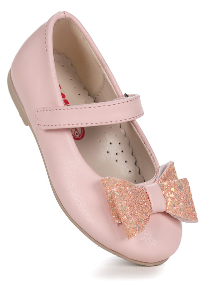 KARAMAZI Pantofi de balerină pentru fetiță cu velcro și fundă Babe Skin