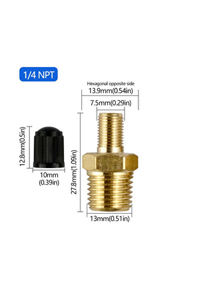 Choice صمامات إطارات نحاسية 1I4، مقاس 1/8 NPT و1/4 NPT، M8x1، صمامات هواء عال...