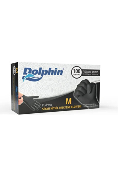 Dolphin Dolphın Çok Amaçlı Siyah Nitril Eldiven Medium 100'lü Paket