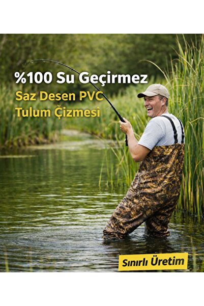 Bursahatırası Kamuflaj Tulum Göğüs Çizme, Dikişsiz, %100 Su Geçirmez, Bez Kap...