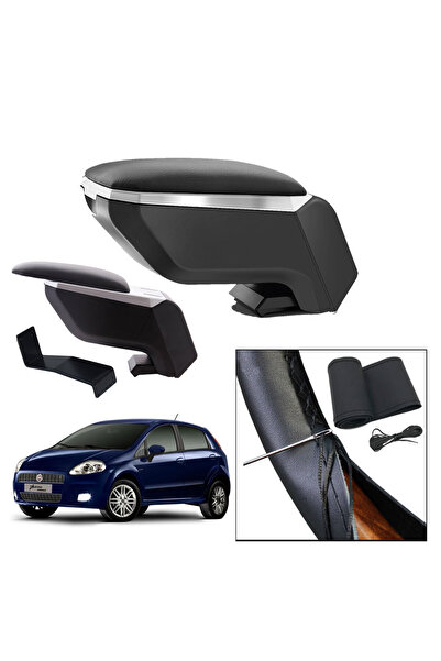 3 Tıkla Lüks Set Fiat Grande Punto 2005 Delmesiz Çelik Ayaklı Gri-Siyah Kolça...