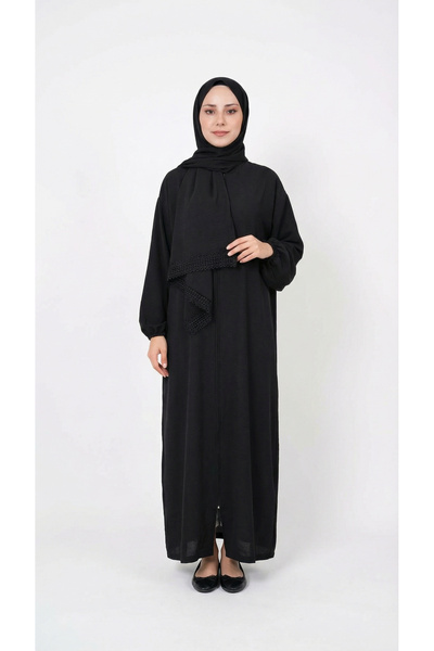 Rita Giyim Kadın (S-M-L BEDEN) Ayrobin Kumaş Kendinden Dikili Şalı Olan Fermu...