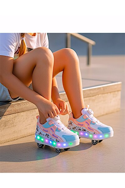 RGV PATENLİ IŞIKLI SPOR AYAKKABISI 4 TEKERLEKLİ PATEN