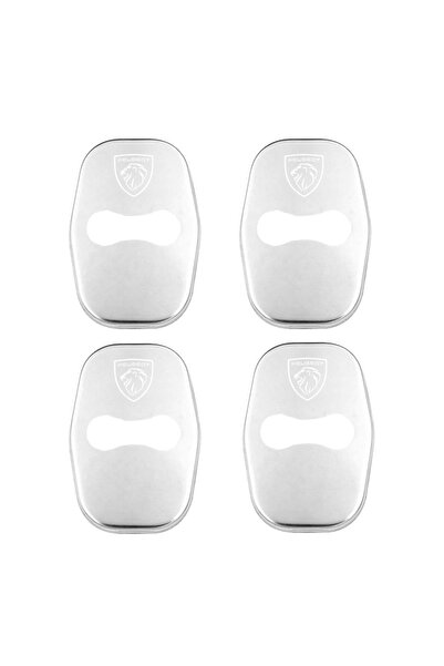 Peugeot 4Pcs Silver 4Pcs Car Door Lk Cover Stainless Steel Protection Accesso...