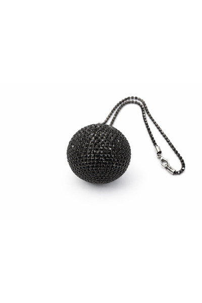 EFEAKS زينة مرآة الرؤية الخلفية على شكل كرة ديسكو من الحجر الأسود مقاس 5 سم، ...