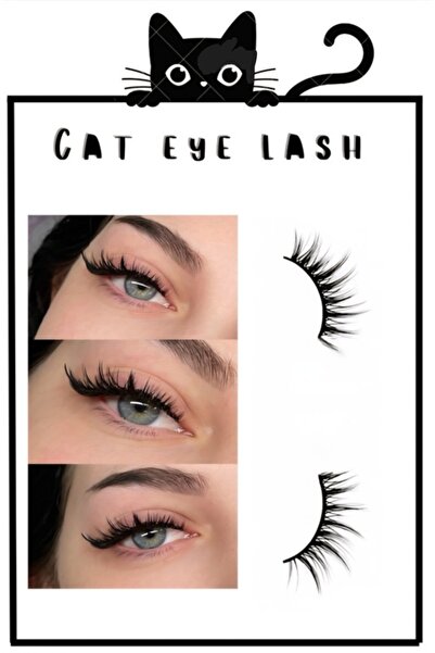 Sibelon Cat Eyelashes Kedi Gözü Efekt Takma Kirpik ( Yarım Boy ) H01
