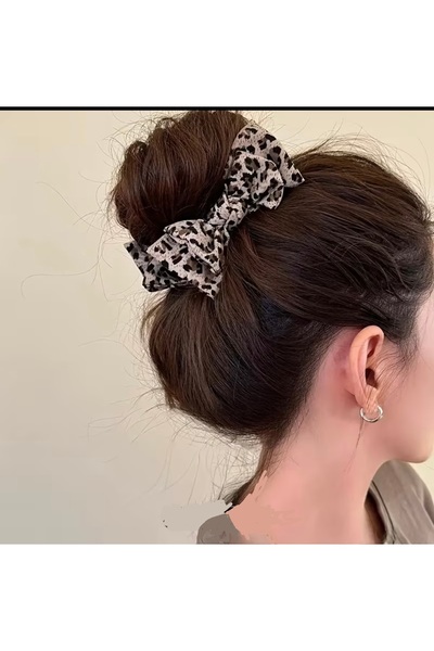 By Saadet Özkanlı Leopard Print Bun Hair Clip Butterfly Hair Clip