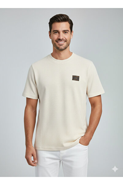 Jack & Jones Мъжка бяла тениска Jjdaytona Tee Ss Crew Neck Sn 12294714-Античн...