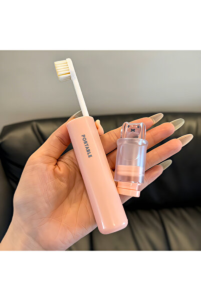 Choice طقم فرشاة أسنان محمولة وردي اللون، قطعة واحدة، اثنان في واحد، مع فرشاة...