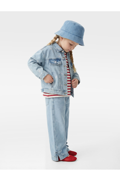 Koton Pantaloni din denim cu croială largă, cu detalii buzunare din bumbac și...