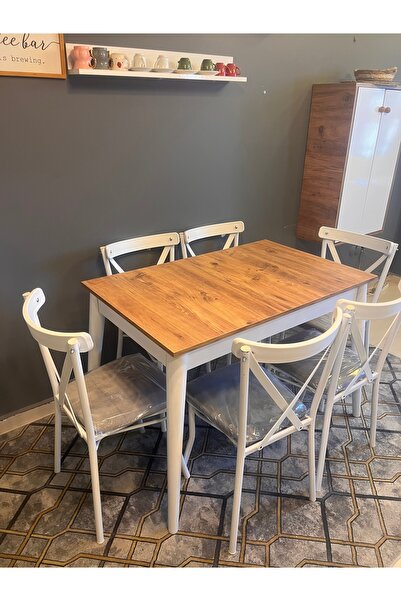 voguetasarım 70*110 Küçük Sabit Beyaz Yemek Mutfak Balkon Masası