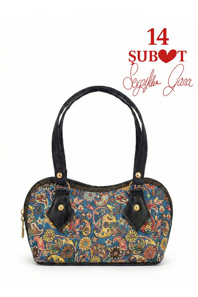 STAMBOUL Ethnic Patterned Hürrem Model Short Handle Hand and Shoulder Bag - V...
