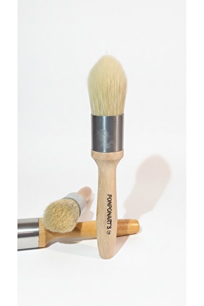 PONPONARTS Oval Uclu Eskitme Wax Fırçası