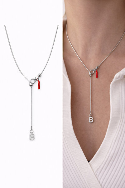 Arsaley Collection Harf Charm Dekolte Çelik Yılan Zincir Asansör Kadın Kolye ...