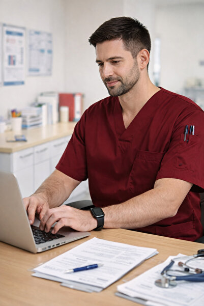 mirach Чоловічий 4-кишеньковий медичний халат для медсестер і лікарів, одноша...