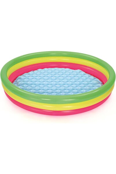 BESTWAY Bw51103 Şişme Taban 3 Halkalı Yuvarlak Şişme Çocuk Havuzu 102x24cm Ku...