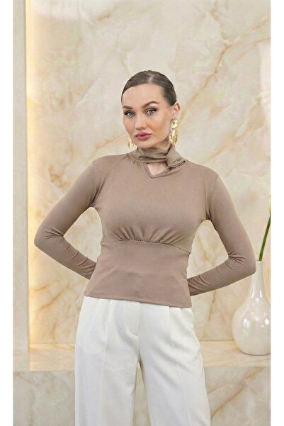 DOEDA MODA Produs nou Bluză de damă din țesătură modală, cu guler răsucit, de...