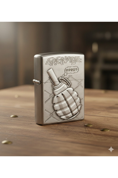 storeay Gümüş Renk Benzinli Çakmak Şık Sade Tasarım SCA-002