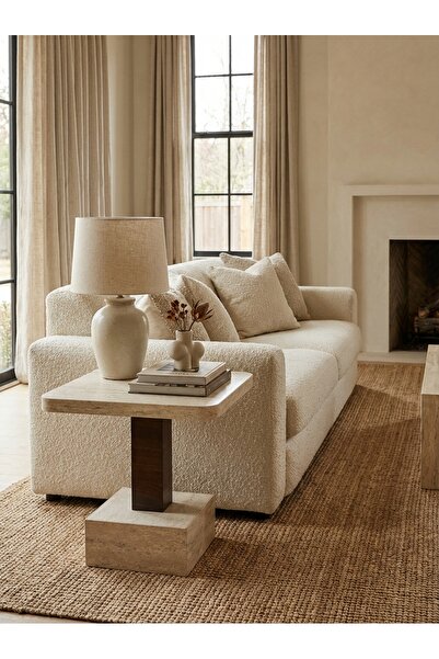 Living طاولة خشبية مربعة حديثة بتصميم بسيط