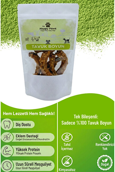 The Happy Paws Tavuk Boyun Çiğnemelik Köpek Ödül Maması %100 Doğal, Glutensiz...