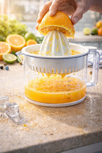 Melkan Home عصارة ليمون عصارة برتقال أبيض 500 مل