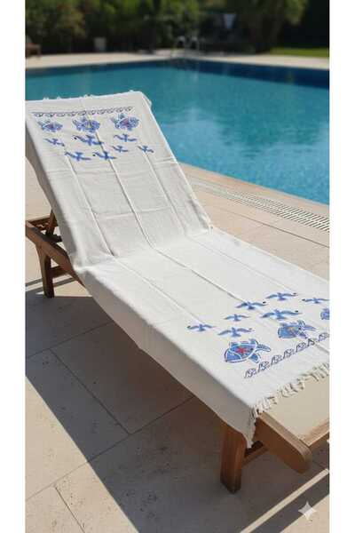 Milenam Muslin Peshtemal Fish/Bird Pattern Beach Towel