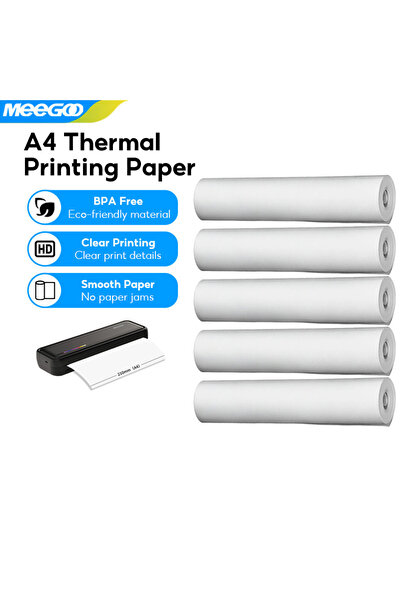 Choice ورق حراري من ميجو (5 لفات) للطابعات الحرارية المحمولة، مصنوع من مواد آ...