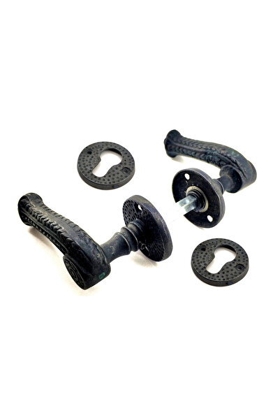 Skygo مقبض باب الحمام النحاسي المزخرف ذو الطراز العتيق - 49 ملم، أكسيد