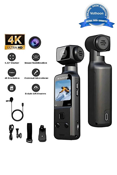 Kanonik Education 4k Ultra Hd 270° Döndürülebilir Su Geçirmez Wifi Vlog Spor ...