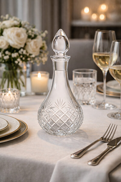 Kristal Market El İşçiliği Zemzem Şerbet Şişesi Şeffaf 1 Adet