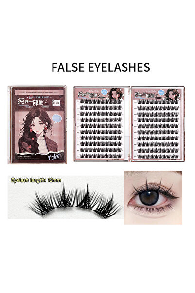 Choice LG6088 رموش صناعية مزدوجة الجوانب، 10 صفوف من الرموش بدون غراء، 200 مج...