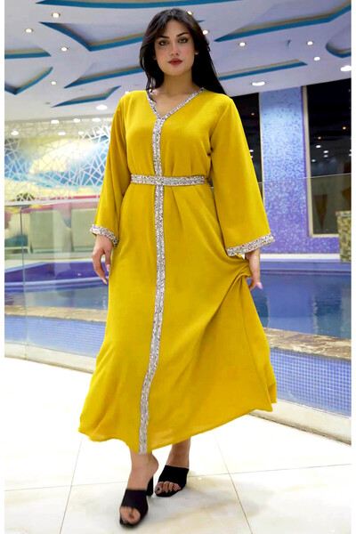 Zainah Jalabiya Crape Fabric Festival and Party Dress for Women