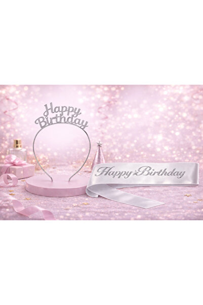 Larenya Happy Birthday Metal Taç Ve Kuşak Seti Doğum Günü Seti Doğum Günü Partisi