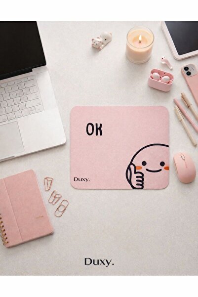 Duxy Esprili Desenli Mouse Pad, 23x19 cm, Kaymaz Taban, Ev, Ofis ve Oyun için...