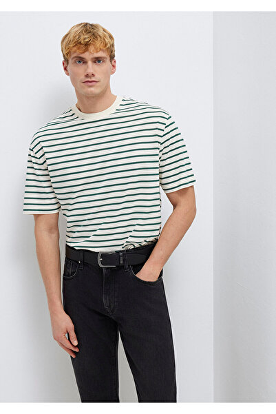 Mavi Green Striped Ecru T-Shirt Loose Fit / Relaxed Fit 0613274-71930