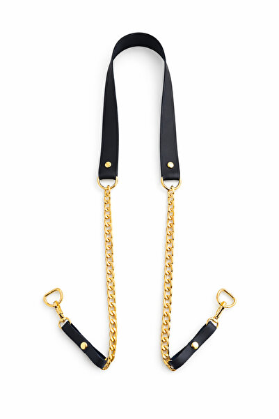 Nildenhobim Curea pentru geanta model fundita cu lant de culoare aurie - Piel...